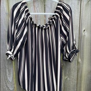 Cute&Stylish Striped Off-Shoulder Top 3XL